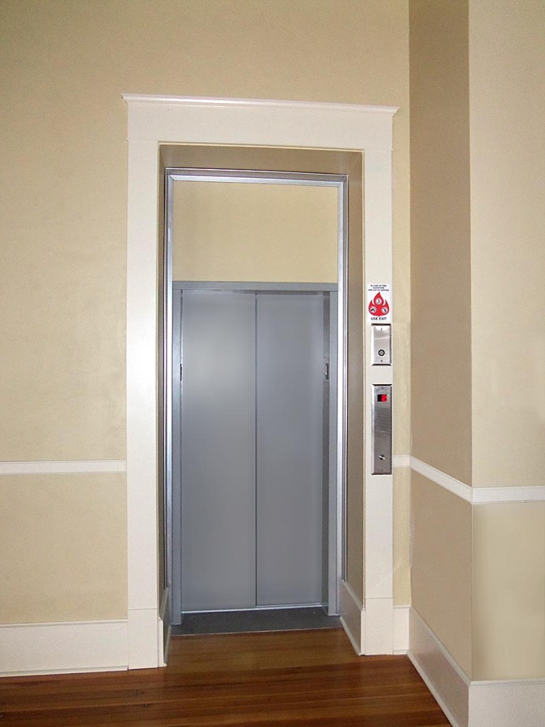 The hall station on a modular elevator.