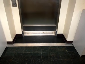 This is a finished doorway for a modular elevator manufactured by Phoenix Modular Elevator.